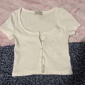 White button up Urban Outfitters crop top size s